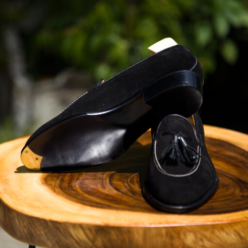 Black suede tassel loafer-05
