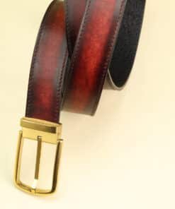 Burgundy Smooth Calf Leather Belt