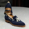 navy suede tassel loafer