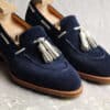 navy suede tassel loafer - 04